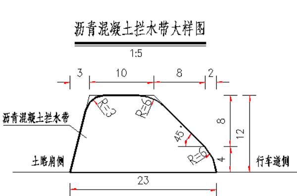 瀝青混凝土攔水帶圖紙